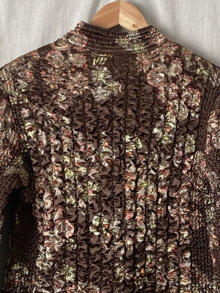 Ruby Rd Womens Whimsigoth Floral Satin Popcorn Jacket Size M Victorian Chic - Picture 7 of 8